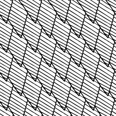 Soyut doodle el çizilmiş tek renkli seamless modeli