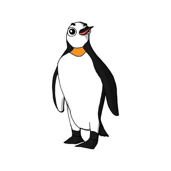 Pinguim de pássaro engraçado bonito. isolado em fundo branco . — Vetor de Stock