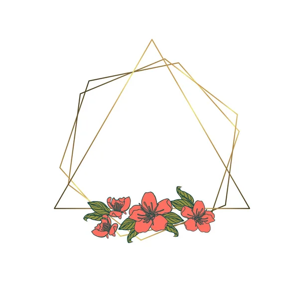 Guirnalda poligonal, marco geométrico vintage. aislado en ba blanca — Vector de stock