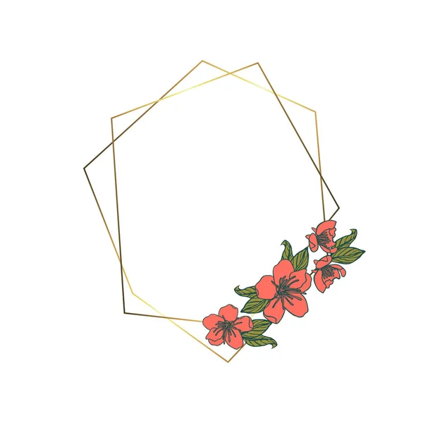 Guirnalda poligonal, marco geométrico vintage. aislado en ba blanca — Archivo Imágenes Vectoriales