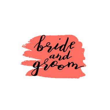 Özel el ifade gelin ve damat yazı. El yazısı holid