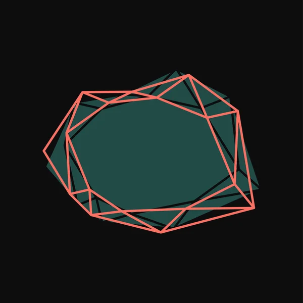 Guirnalda poligonal, marco geométrico vintage. aislado en ba negro — Archivo Imágenes Vectoriales