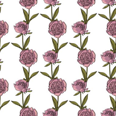 Şakayık çiçekler, doğa çiçek arka plan ile Dikişsiz desen.