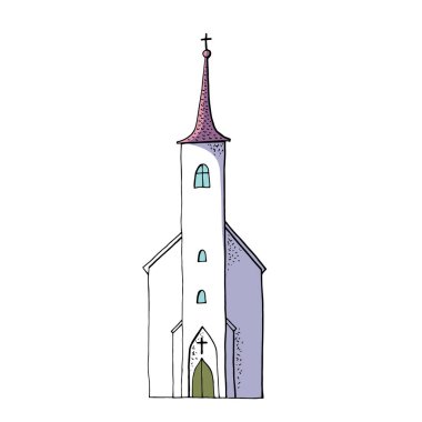 Düğün clipart. Düğün tasarımı için eski Hıristiyan kilise.