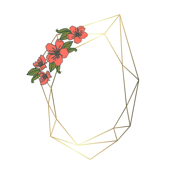 Veelhoekige garland, vintage geometrische frame. geïsoleerd op witte ba — Stockvector