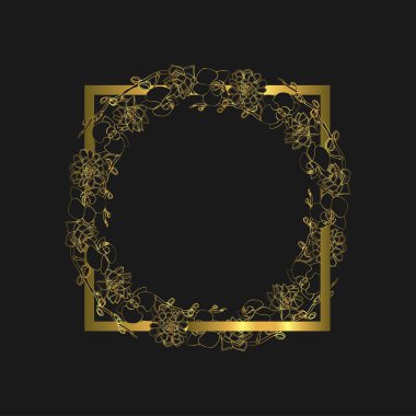 El çizilmiş doodle tarzı sulu ve orkide çiçekler