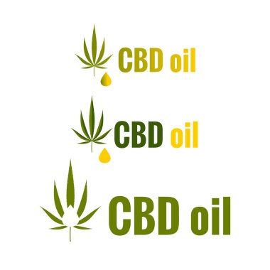 Logo kenevir yaprağı ve metin Cbd yağı ile