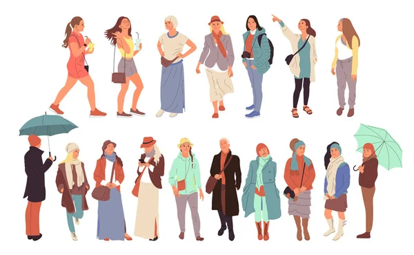 Conjunto de personajes de diferentes personas en traje casual . — Vector de stock