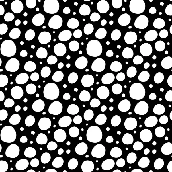 Абстрактный узор с нарисованными вручную кружочками на черном фоне. Вектор запаса — стоковый вектор