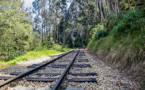 Stará železnice, která překračuje obec Suesca D — Stock fotografie