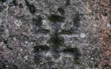 Carib kabileleri C tarafından oyulmuş antik petroglifler