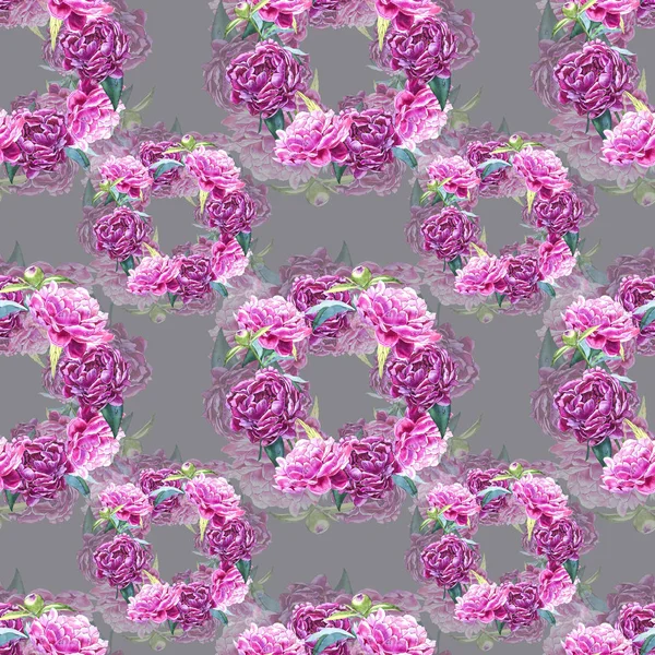 Şakayık çiçekleri ile sorunsuz arka plan. Sulu boya resim. Grafik el çekilmiş çiçek desenli. Tekstil kumaş tasarım. — Stok fotoğraf