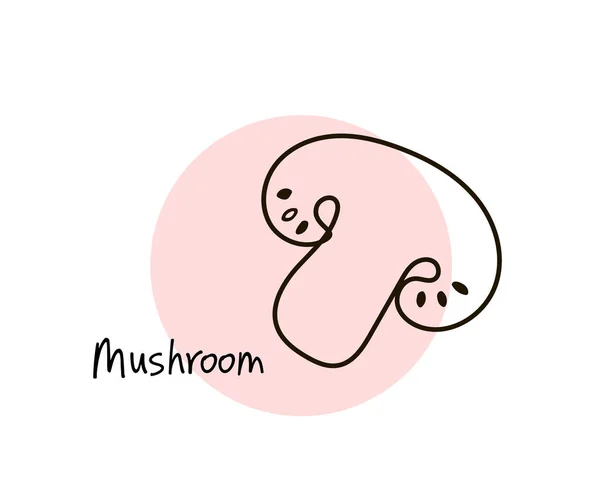 Paddestoelen. Kunst lijnafbeelding. Restaurant de sjabloon. Vectorillustratie — Stockvector