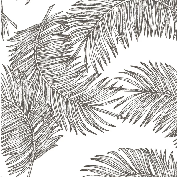 Jungle laat naadloze vector bloemmotief achtergrond. Tropische palm laat achtergrond. Vectorillustratie in trendy stijl. — Stockvector