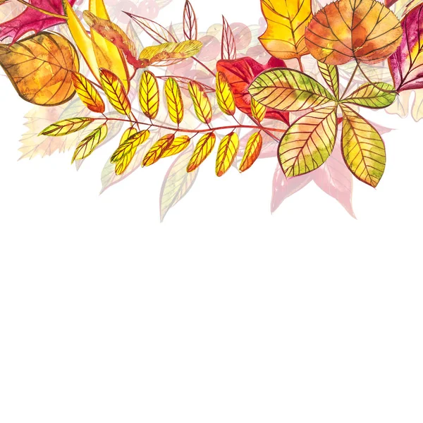 Autumn template background. Seasonal illustrations.web banner template.watercolor illustration.