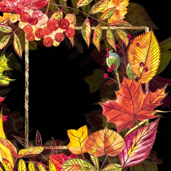 Sonbahar şablon arka plan. Mevsimlik illustrations.web banner template.watercolor illüstrasyon