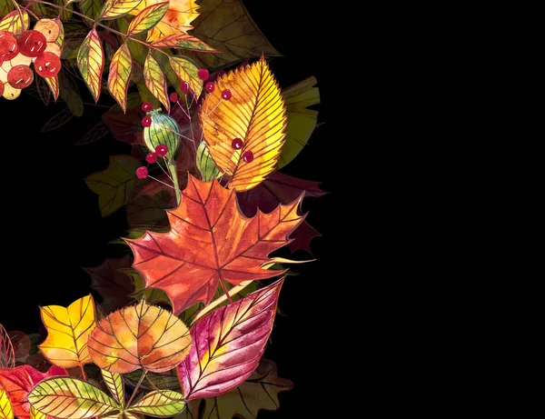 Autumn template background. Seasonal illustrations.web banner template.watercolor illustration.