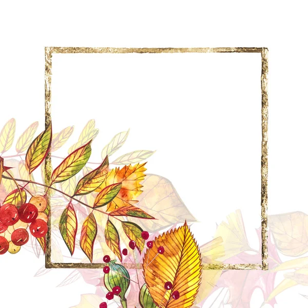 Sonbahar şablon arka plan. Mevsimlik illustrations.web banner template.watercolor illüstrasyon.