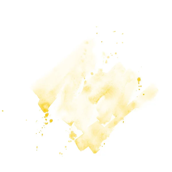 Aquarela mão desenhado fundo amarelo com respingo . — Fotografia de Stock