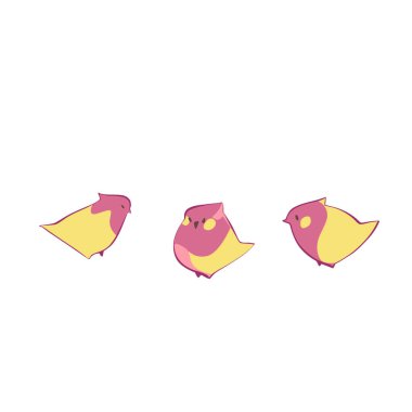 Küçük papağan karakter stilize. Beyaz izole. Sevimli vektör çizim.