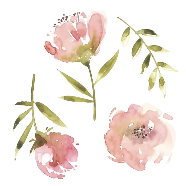 Blumen Aquarell Vektor Illustration. Muttertag, Hochzeit, Geburtstag, Ostern, Valentinstag. — Stockvektor