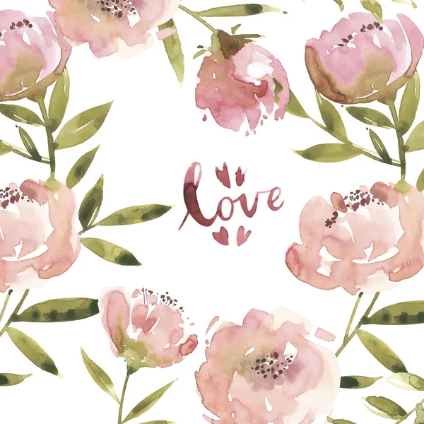 Blommor akvarell vektorillustration. Mor s dag, bröllop, födelsedag, påsk, Valentine s Day. — Stock vektor