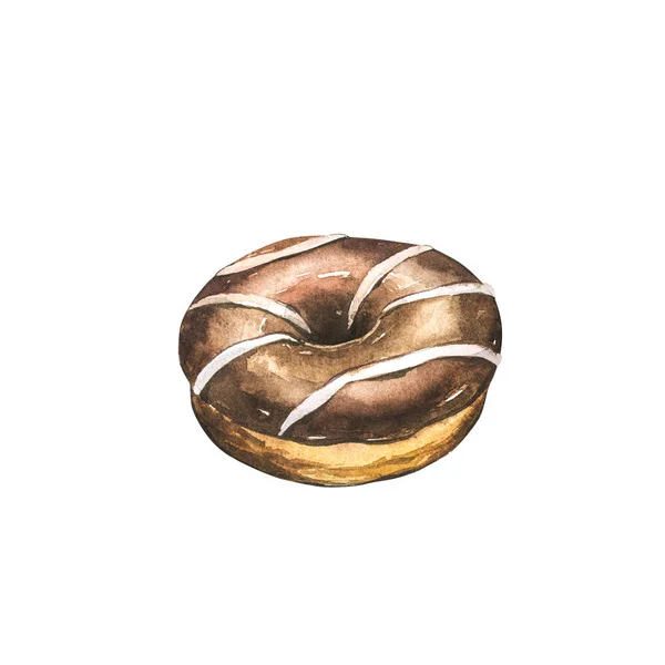 Aquarel illustraties donut geïsoleerd op witte achtergrond. — Stockfoto