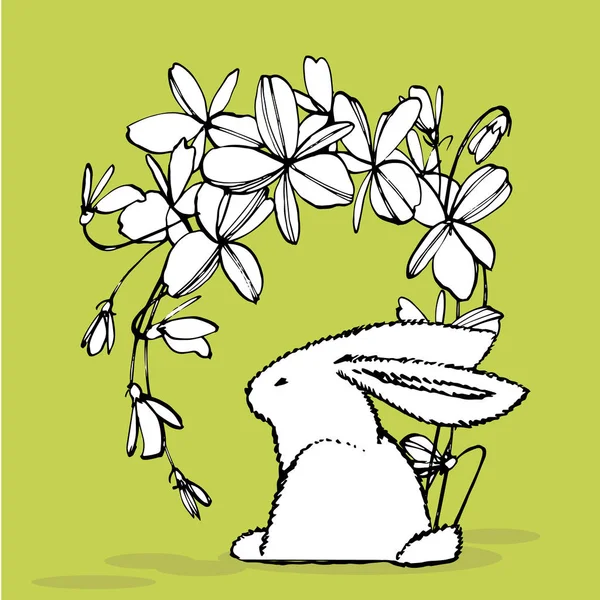 Słodkie króliki, ilustracja rysować ręka. Narysować wektor ilustracja projekt zestaw znak ładny królik. — Wektor stockowy
