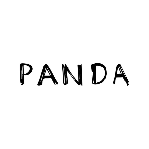 Panda letters in grafische stijl. Vector hand getekende illustratie. — Stockvector
