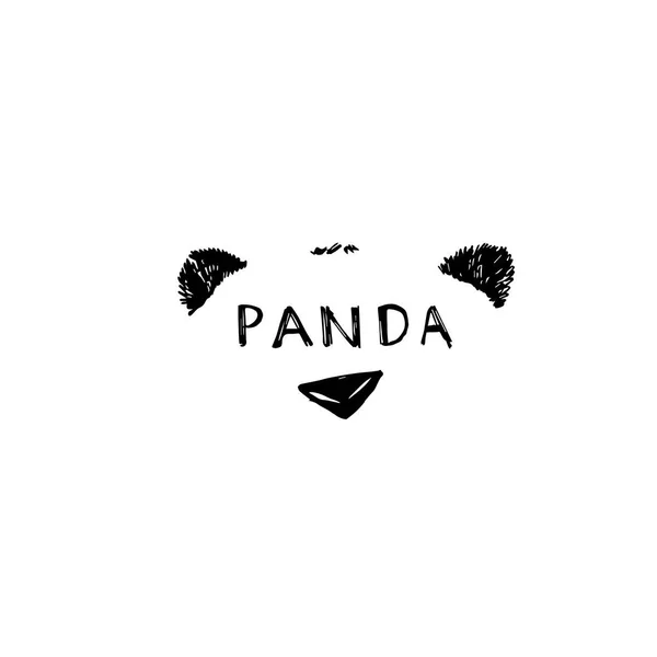Ручная панда. Векторная иллюстрация изолирована на белом. Панда - вдохновитель дизайна . — стоковый вектор