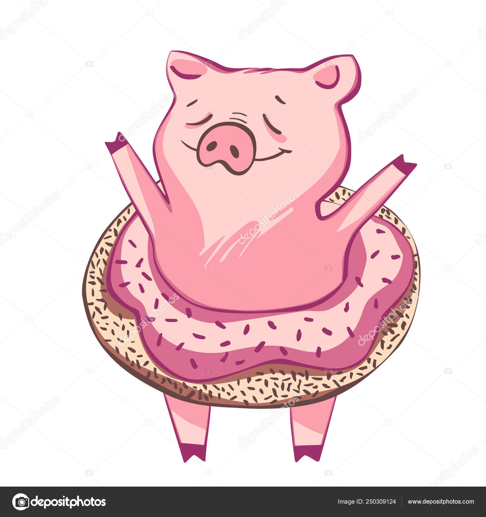 Drole De Cochon Isole Sur Blanc Jolie Illustration Symbole De L Annee Dans Le Calendrier Chinois Image Libre De Droit Par Asetrova C