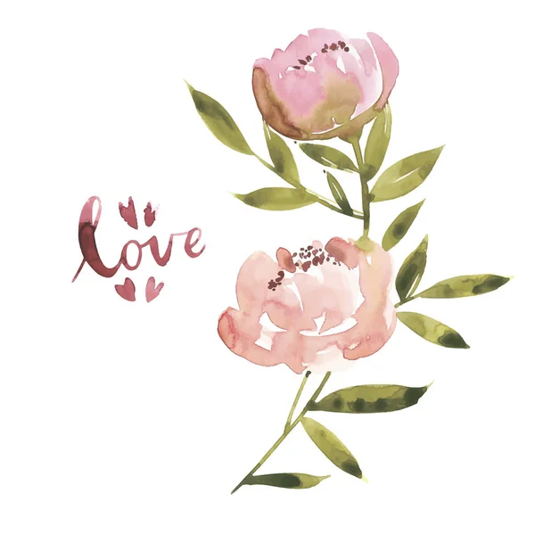 Flowers watercolor illustration. Mother s Day, wedding, birthday, Easter, Valentine s Day. — Stock Photo, Image