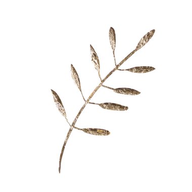 Altın yaprak tasarım öğeleri. Davetiye, düğün kartları, Sevgililer günü, tebrik kartları için dekorasyon öğeleri. Beyaz arka plan üzerinde izole. Vintage çiçek arka plan.