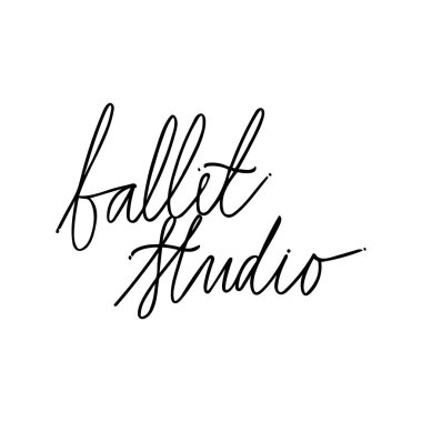 Elle çizilmiş harfler. Bale kaligrafisi. El yapımı illüstrasyon.