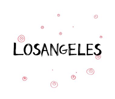 Tropik yaprakları ile tipografi sloganı. T gömlek baskı için el çizilmiş Los-angeles.