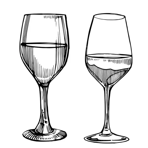 Láhev červeného vína, náčrt na bílém pozadí. Realistický ruční výkres. Rytá ilustrace stylu. — Stock fotografie