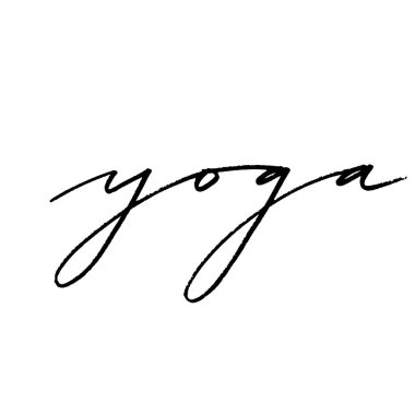 El Yoga logo harfleri yazı. Tebrik kartları, yazdırılabilir kağıt ve Tekstil tasarımları.