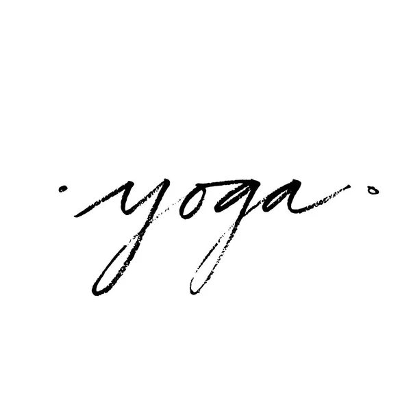 Letras de mão Yoga logotipo letras. Pode ser impresso em cartões de felicitações, papel e desenhos têxteis . — Fotografia de Stock