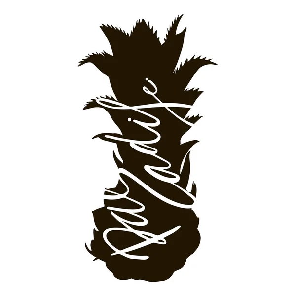 Paradiso. Citazioni lettering creativo a forma di ananas. illustrazione. Per carte, manifesti, striscioni . — Foto Stock