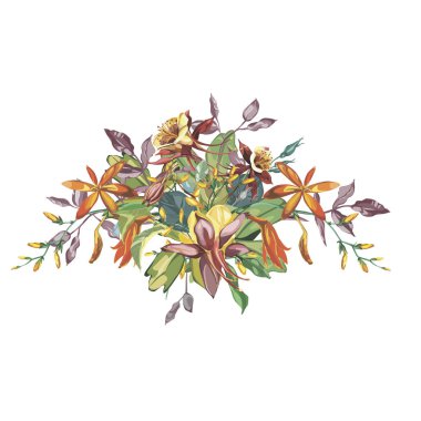 Sulu Boya güzel çiçek açan dalı çiçekler. Romantik ve yaz daveti kavramı arka plan.