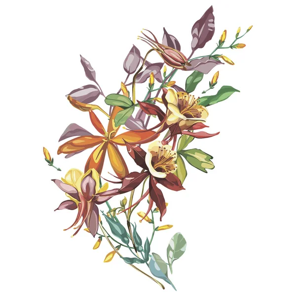 Akvarell szép virágzó ága virágok. Romantikus és nyári pályázati koncepció háttér. — Stock Fotó