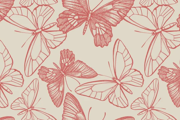 Kelebek siluetleri. Romantik arka planda kelebek kartı şablonu. Grafik illüstrasyon.