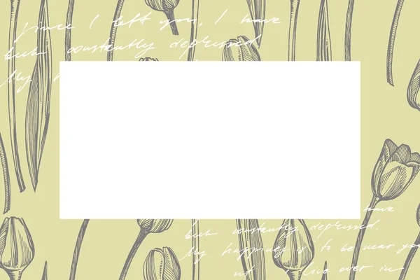 Собрание рукописных цветов и растений. Ботаника. Готово. Винтажные цветы. Черно-белая иллюстрация в стиле гравюр. Карточный шаблон на романтическом фоне. Графическая иллюстрация . — стоковое фото