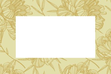 Şakayık çiçek ve yaprakları çizim. El çizilmiş oyma çiçek seti. Botanik çizimler. Dövme, davetiye, tebrik kartları için harika.