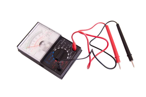 Analog Multimeter Isolated White Background Clipping Path — Stock Photo, Image