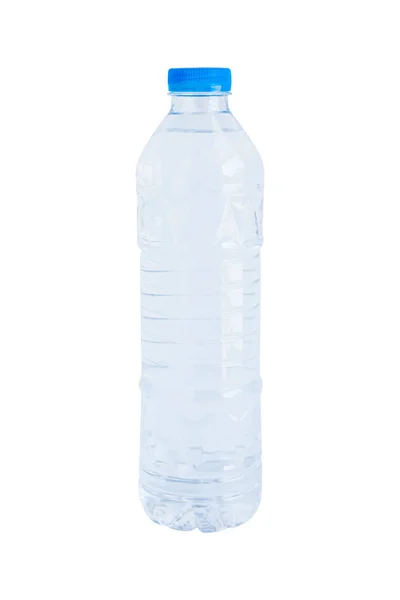 Plastové Láhve Pitné Vody Izolované Bílém Ořezová Cesta — Stock fotografie