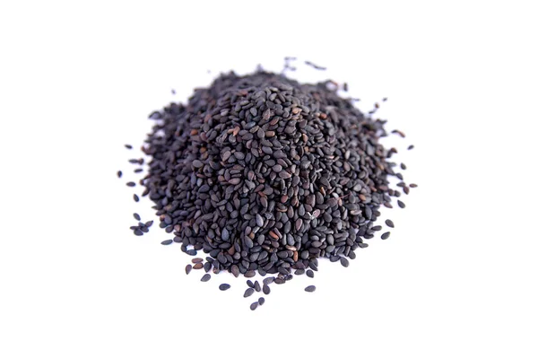 Black Sesame Seeds Isolated White Background — Stock Photo, Image