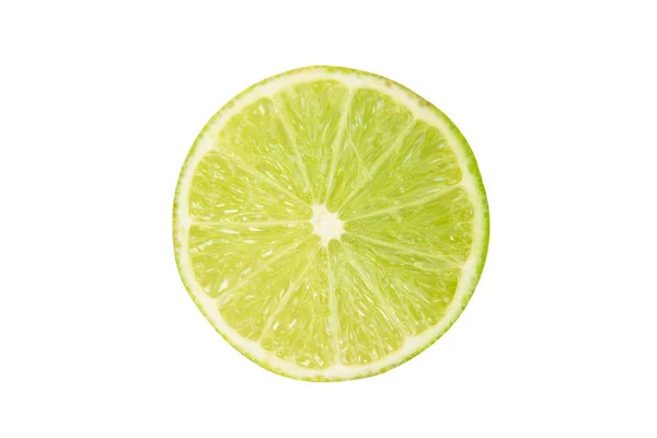 Kırpma Yolu Ile Beyaz Arka Plan Üzerinde Izole Limon Dilimi — Stok fotoğraf