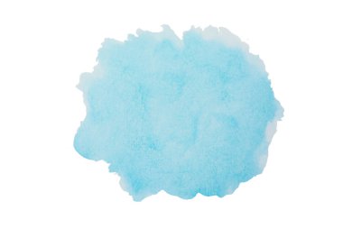 Gökyüzü mavisi suluboya arka plan. Fırça kontur şekli w izole
