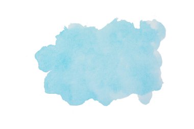 Gökyüzü mavisi suluboya arka plan. Fırça kontur şekli w izole